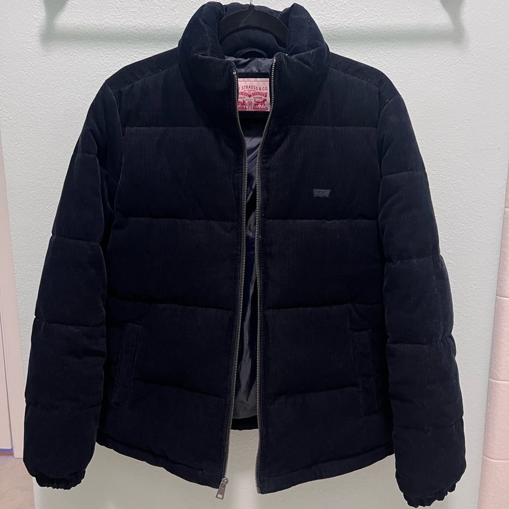 Dark Corduroy Levi’s Puffer Jacket